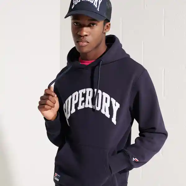 Superdry Buzo Varsity Arch Mono Hood Para Hombre Negro Talla M