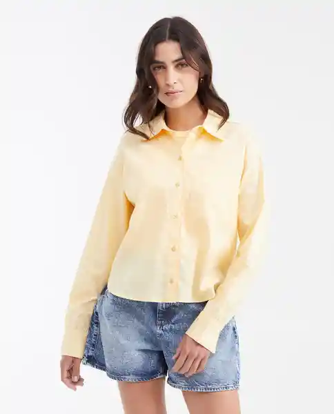 Camisa Linen Essential Amarillo Impala Claro Talla S Chevignon