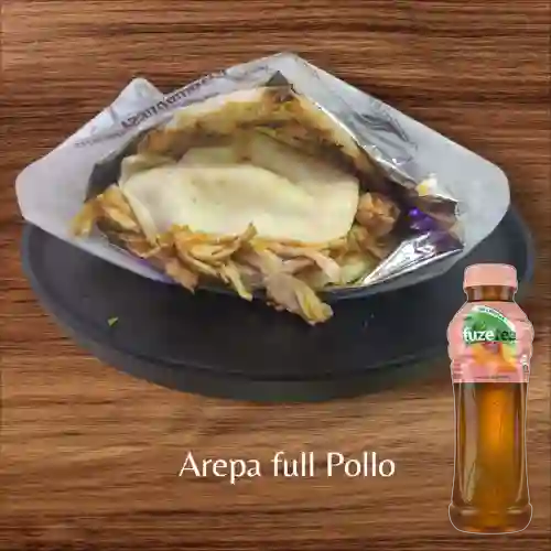 Combo Arepa Full Pollo + Fuze Tea Durazno 400ML