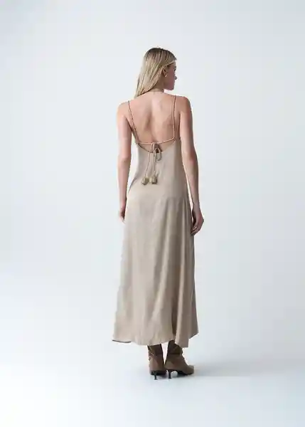 Vestido Dalia Beige Escarcha Claro Talla M Mujer 473G384 Naf Naf