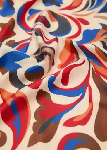 Pañuelo Sixties Azul Talla 99 Mujer Mango