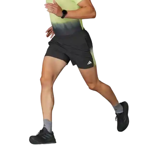 Adidas Pantaloneta Correr de Hombre Negro Talla S5