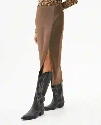 Falda Lurex Midi Skirt Café Delicioso Ultraoscuro 6 Chevignon