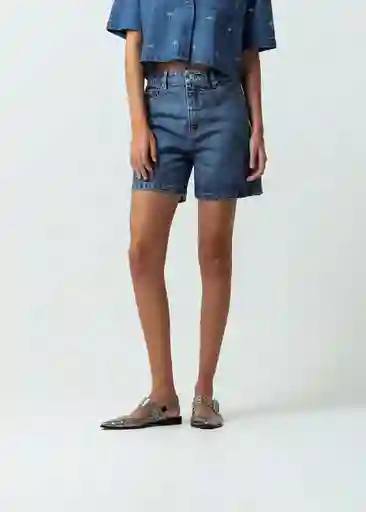 Short Nusa Mujer Azul Indigo Medio T 12 452G340 Naf Naf