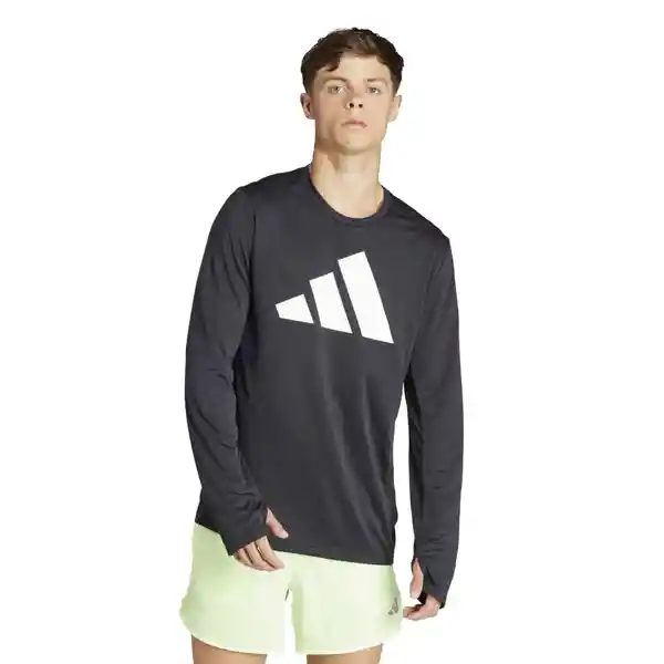 Adidas Camiseta Run It Para Hombre Negro Talla L