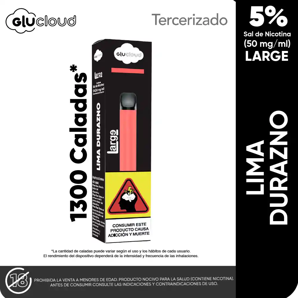 Glucloud Vapeador Lima Durazno Large