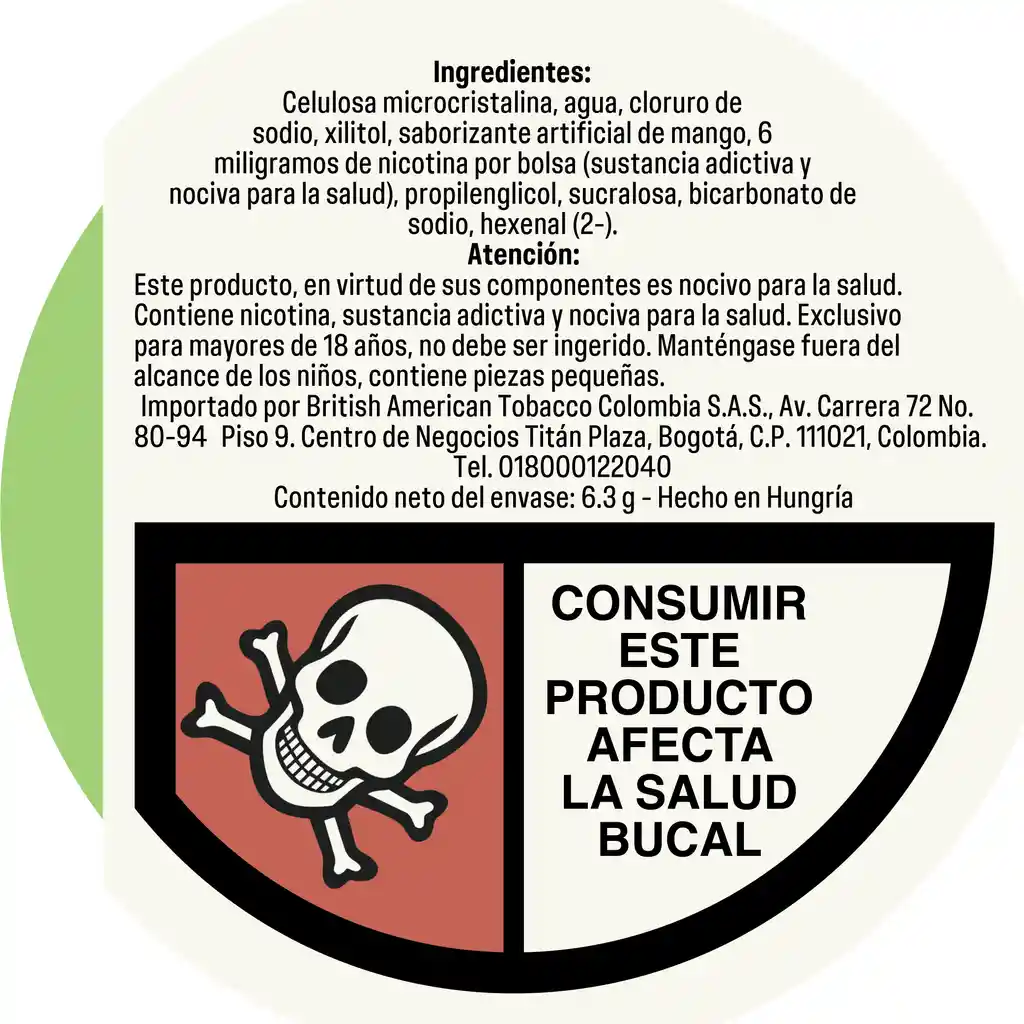 VELO Bolsas de Nicotina Mango Tropical 6MG