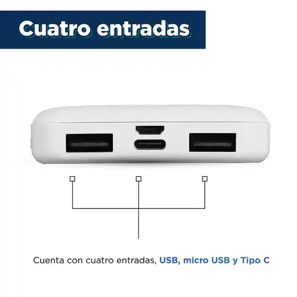 Batería Portátil 5000 Mah Blanco Miniso