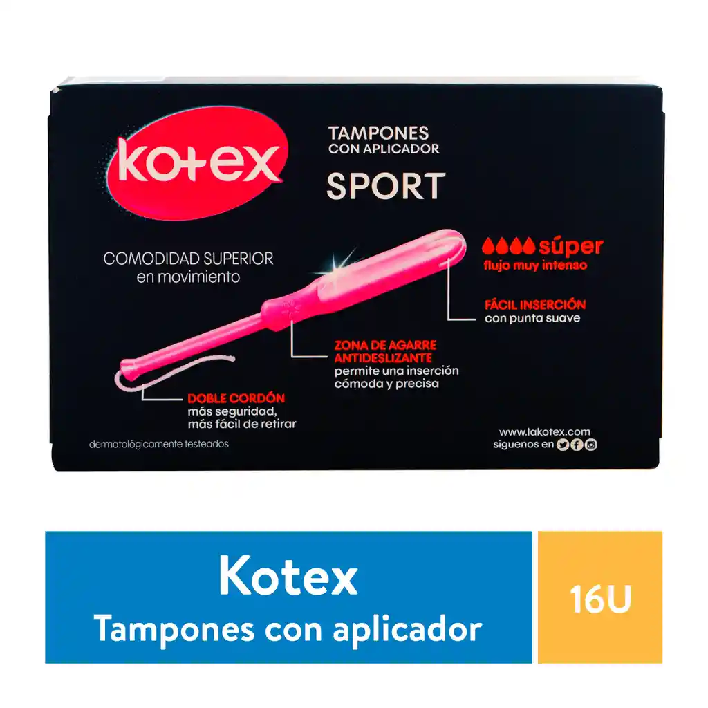 Kotex Tampones Sport Super con Aplicador