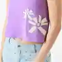 Camiseta Cuello Redondo Manga Tiras Morado Talla M 698252