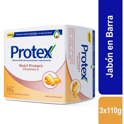 Protex Jabón Antibacterial Vitamina E 110 g