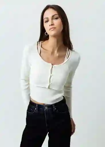 Buzo Tejido Mujer Crudo Marfil Claro Talla S 482G015 Naf Naf