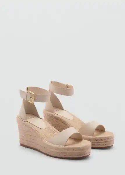 Sandalias Larisa Crudo Talla 38 Mujer Mango