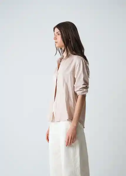 Camisa Rowan Mujer Beige Escarcha Claro Talla L 513G384 Naf Naf