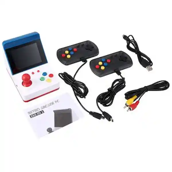 Mini Consola Retro Arcade 360 Juegos Clasicos + 2 Controles