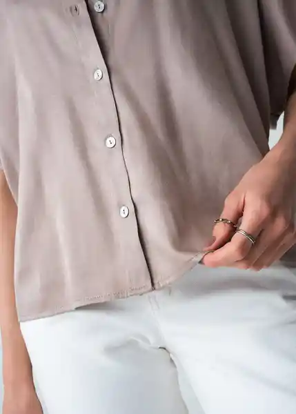 Camisa Yerai Mujer Café Merengue Medio Talla M 513G393 Naf Naf