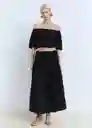 Blusa Kimolos Negro Talla M Mujer Mango