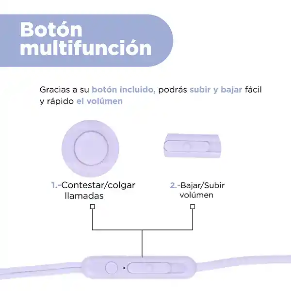 Audífonos 3 Life is For Fun Serie Morado 5 mm Miniso