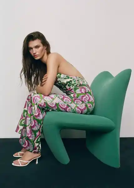 Enterizo Mono Sandy Verde Talla M Mujer Mango