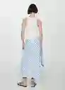 Falda Marina Blanco Talla 38 Mujer Mango
