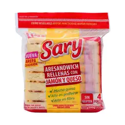 Sary Arepa Cuadrada Jamon Y Queso500 Gr