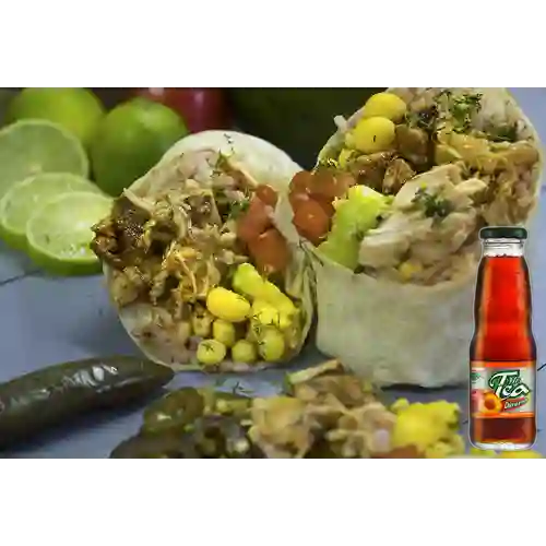 Combo Burrito 2 Carnes + Mr Tea Limón 300 ml
