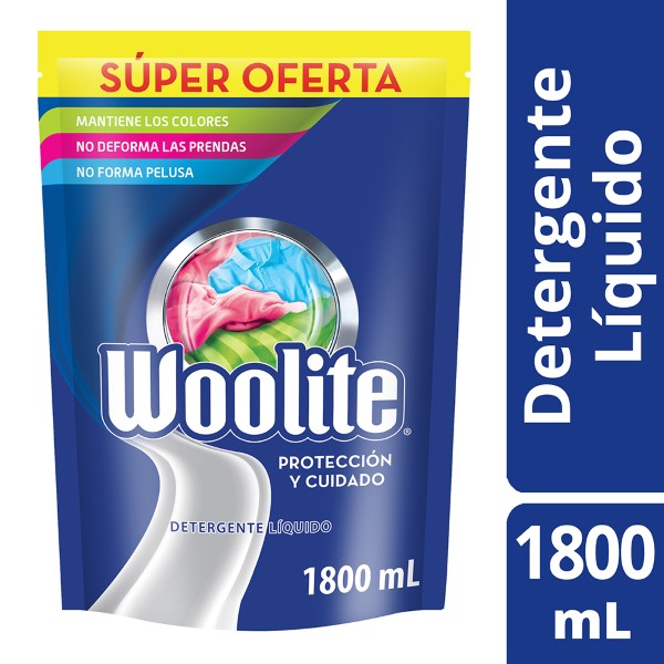 Woolite Detergente Líquido Protección y Cuidado 1800 ml