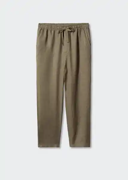 Pantalón Linen Khaki Talla S Mujer Mango