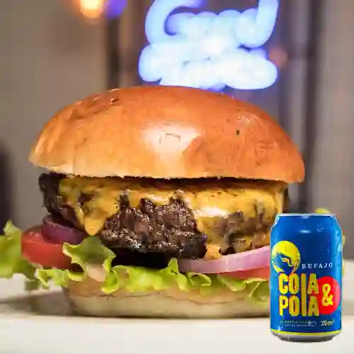 Combo Hamburguesa Clasica Sencilla +Cola&Pola 330 ml