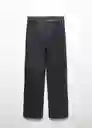 Pantalón High Negro Talla 40 Mujer Mango