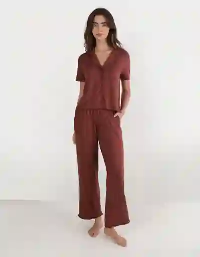 Pijama Aerie Vinotinto Talla Small 1855677 American Eagle