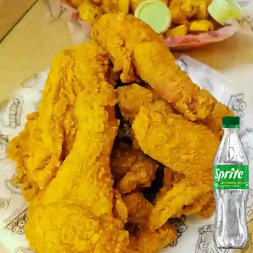 Combo 1/4 Pollo Apanado Pechuga +Sprite Orig 400ml