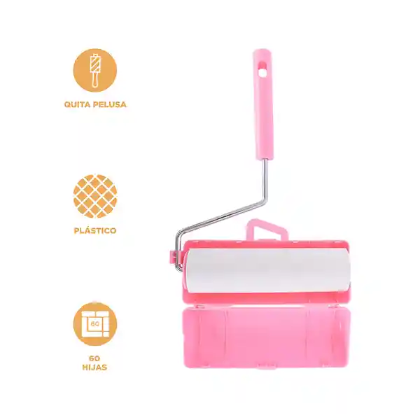 Rodillo Quitapelusas Grande Serie Rosa Miniso