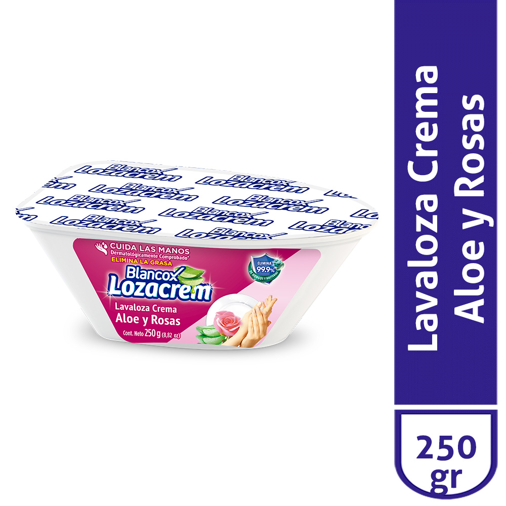 Loza Crem Lavaloza en Crema Aloe Vera y Rosas 250 g