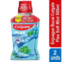 Enjuague Bucal Colgate Plax Soft Mint 500ml x 2