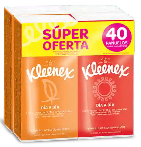 Kleenex Pañuelo Facial de Bolsillo 4 x 10 Und