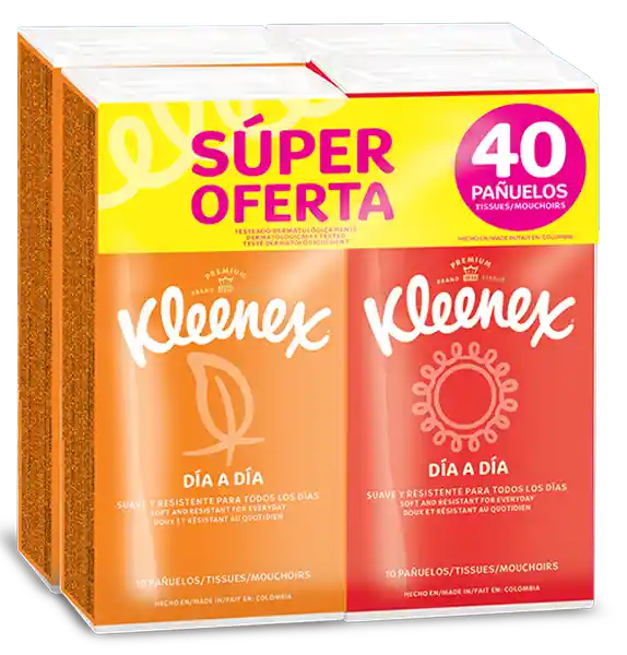 Kleenex Pañuelo Facial de Bolsillo 4 x 10 Und