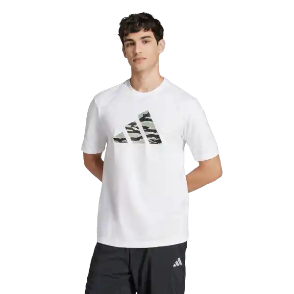 Adidas Camiseta C Camo Logo T Manga Corta Hombre Blanco Talla M
