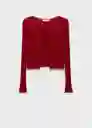 Abrigo Cardigan Oporta Rojo Talla L Mujer Mango