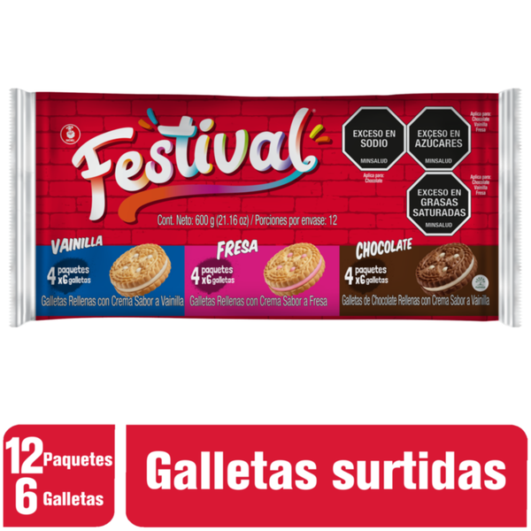 Festival Galletas Tipo Sándwich Sabores Surtidos 600 g