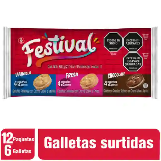 Festival Galletas Tipo Sándwich Sabores Surtidos