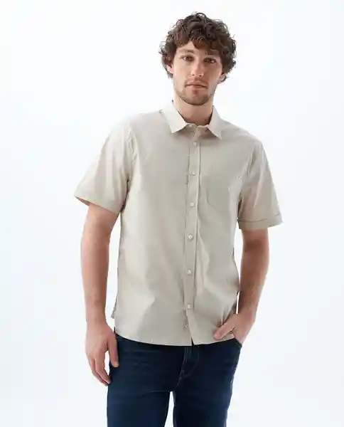 Camisa Hombre Beige Talla M 819f010 Americanino