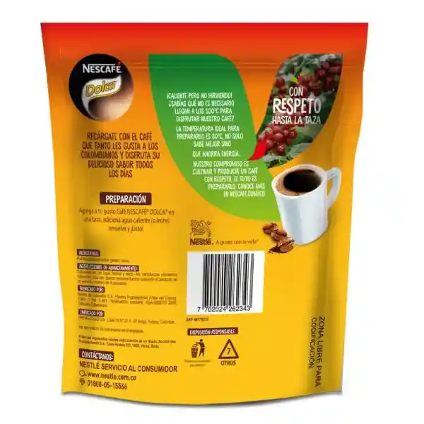 Café soluble  NESCAFÉ DOLCA  x 73g