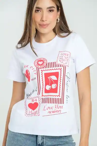 Camiseta Love Color Blanco Talla XL Ragged