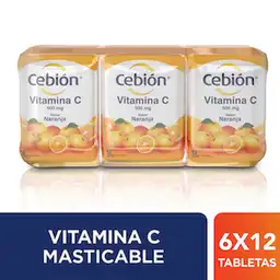 Cebion Vitamina C en Tabletas Masticables Sabor a Naranja