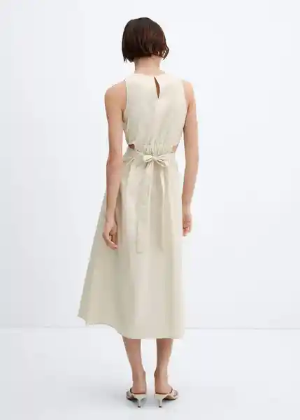 Vestido Irena-H Crudo Talla L Mujer Mango