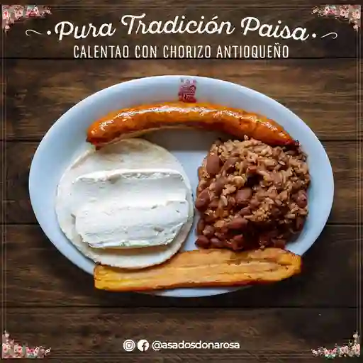 Calentao con Chorizo Artezanal