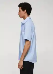 Camisa Ginza-H Celeste Talla L Hombre Mango