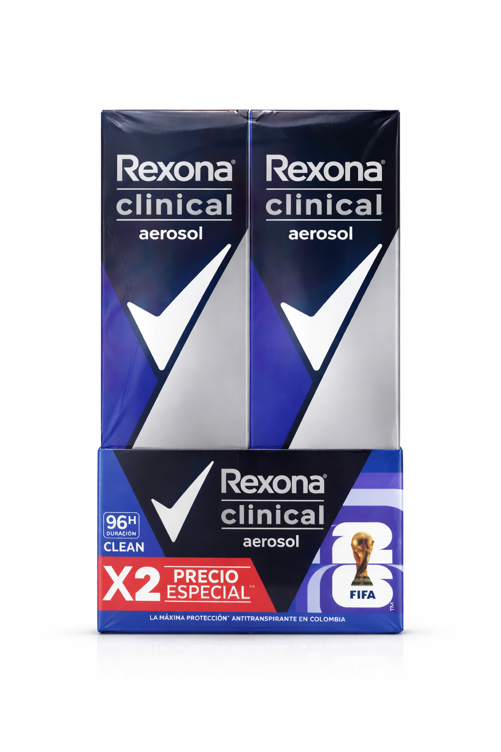 Desodorante Aerosol Rexona Clinical Clean Expert para Hombre 91g Pack de 2