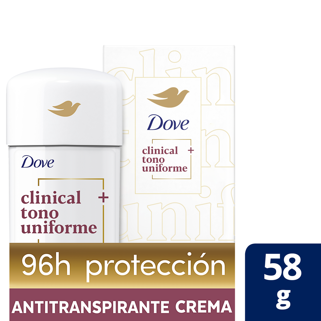 Desodorante Dove Clinical Crema Tono 58g